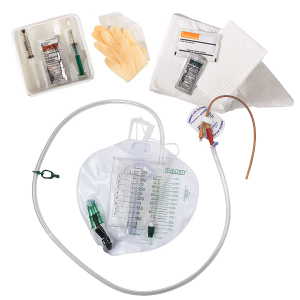 KIT DE SISTEMA CERRADO DE SONDA FOLEY DE SILICON, 16 FR, DE 2 VÍAS, DE 40 CM DE LONGITUD, ESTÉRIL.